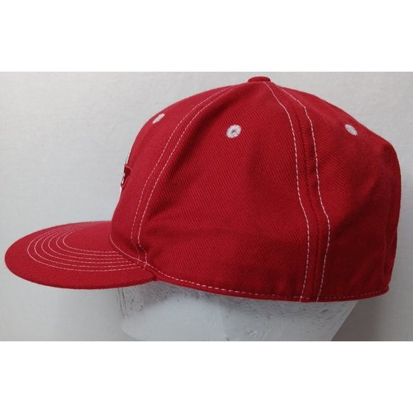 Dickies XL Fitted Cap Red Canvas Logo Acrylic Wool Blend Hat Workwear READ - Picture 5 of 10
